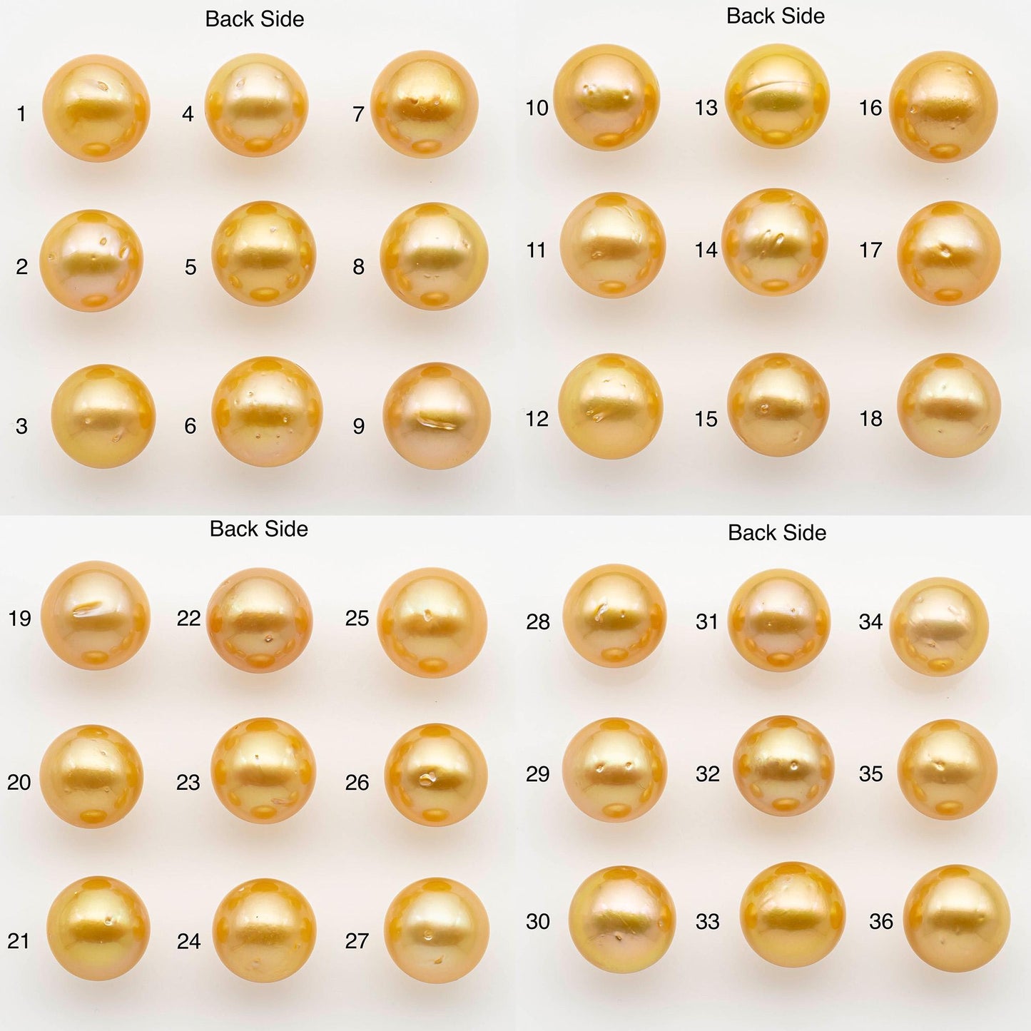 12-13mm South Sea Pearl, Gold Round Single Piece Nondrilled with High Luster and Minor Blemishes for Jewelry Making, SKU # 2570GS