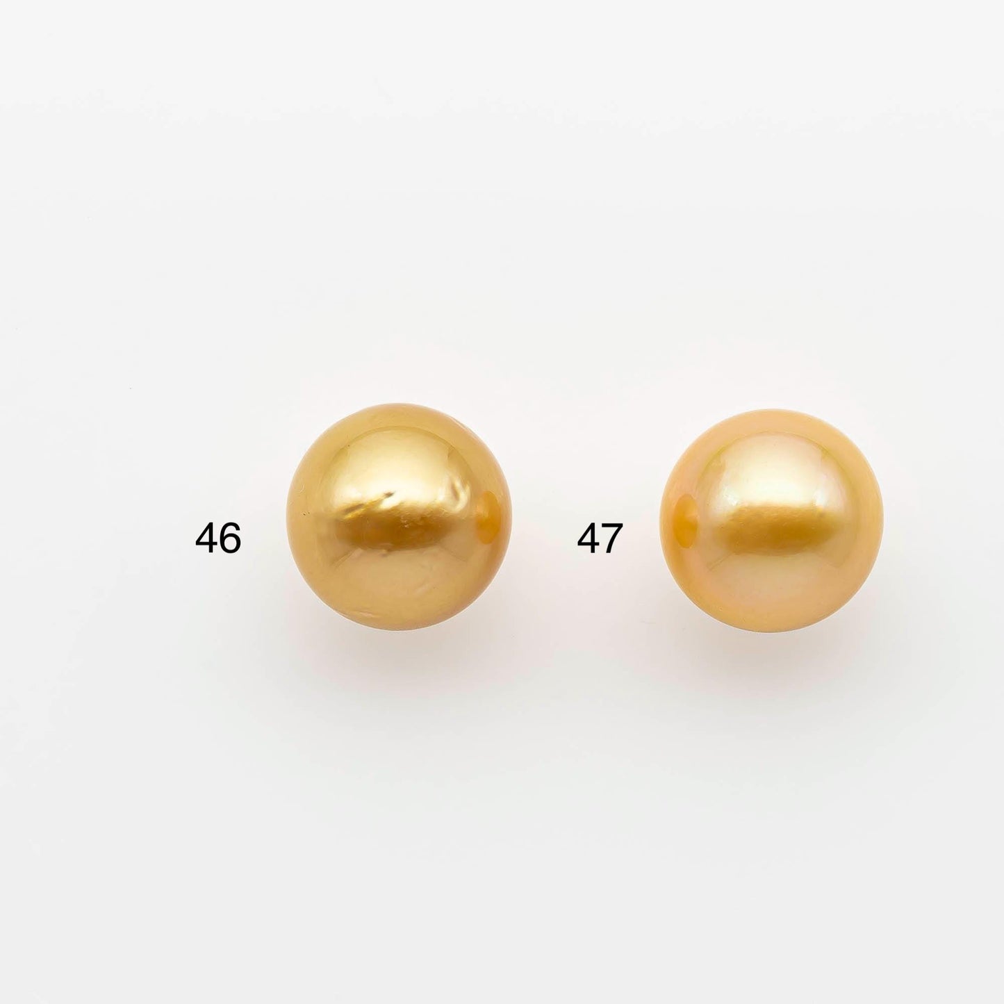 12-13mm South Sea Pearl, Gold Round Single Piece Nondrilled with High Luster and Minor Blemishes for Jewelry Making, SKU # 2570GS