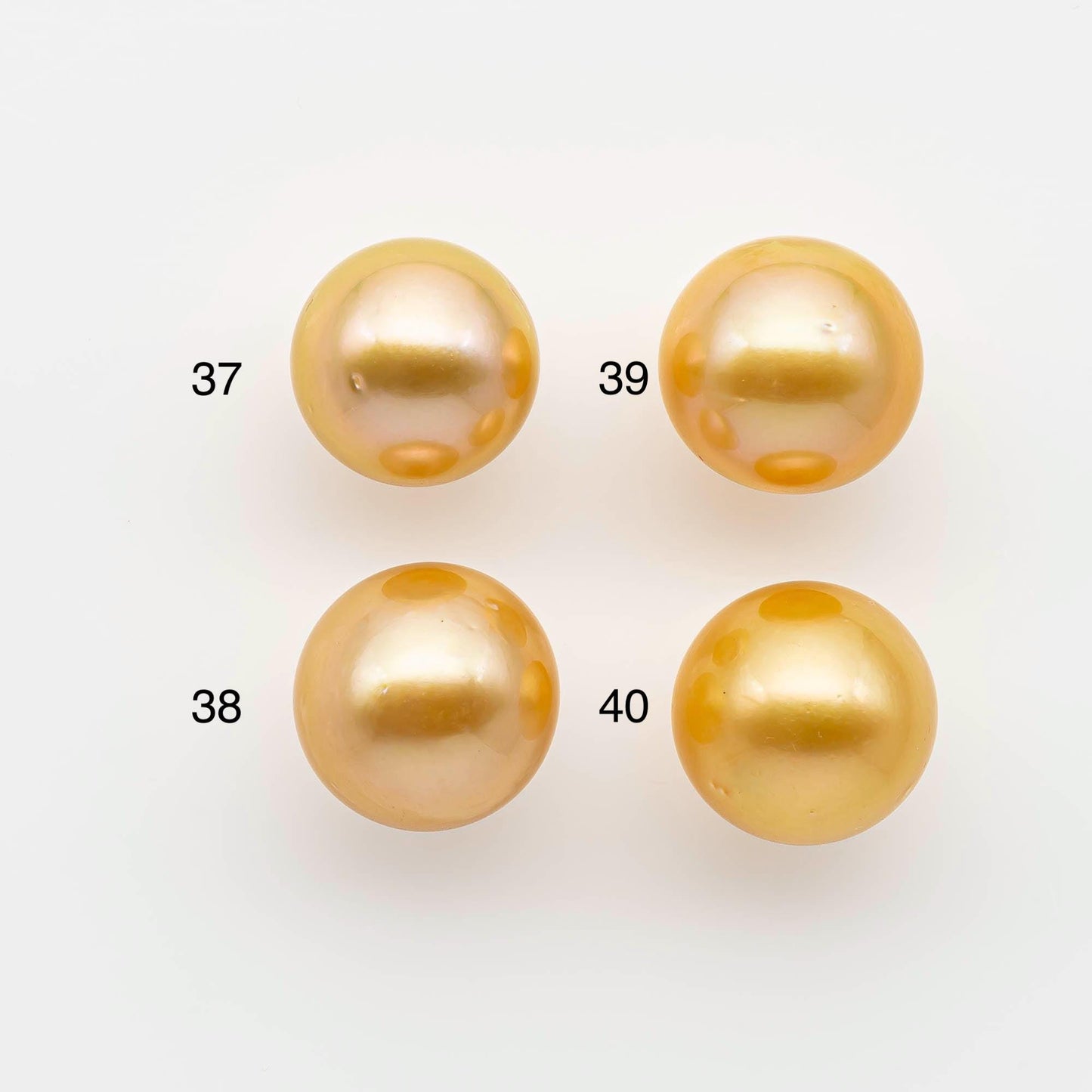 13-14mm South Sea Pearl, Gold Round Single Piece Nondrilled with High Luster and Minor Blemishes for Jewelry Making, SKU # 2571GS