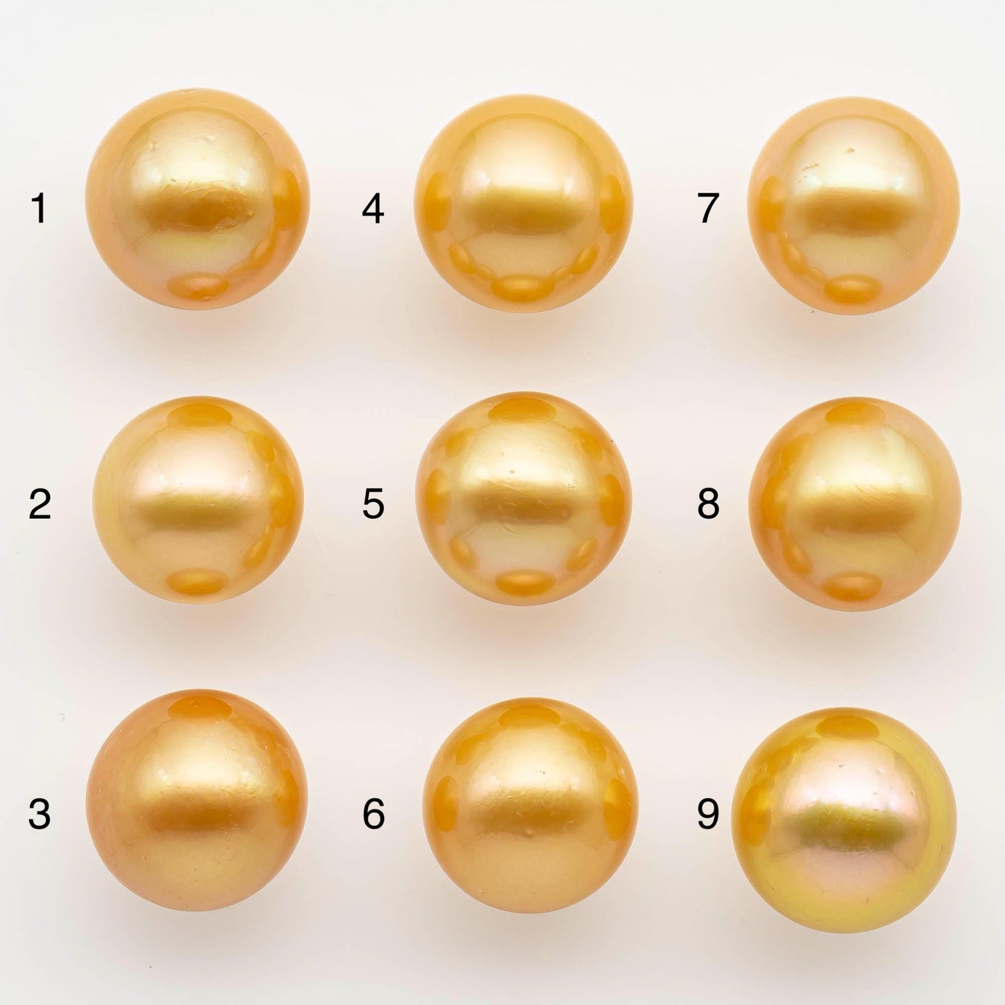 14-15mm South Sea Pearl, Gold Round Single Piece Nondrilled with High Luster and Minor Blemishes for Jewelry Making, SKU # 2573GS