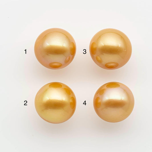 16-17mm South Sea Pearl, Gold Round Single Piece Nondrilled with High Luster and Minor Blemishes for Jewelry Making, SKU # 2576GS