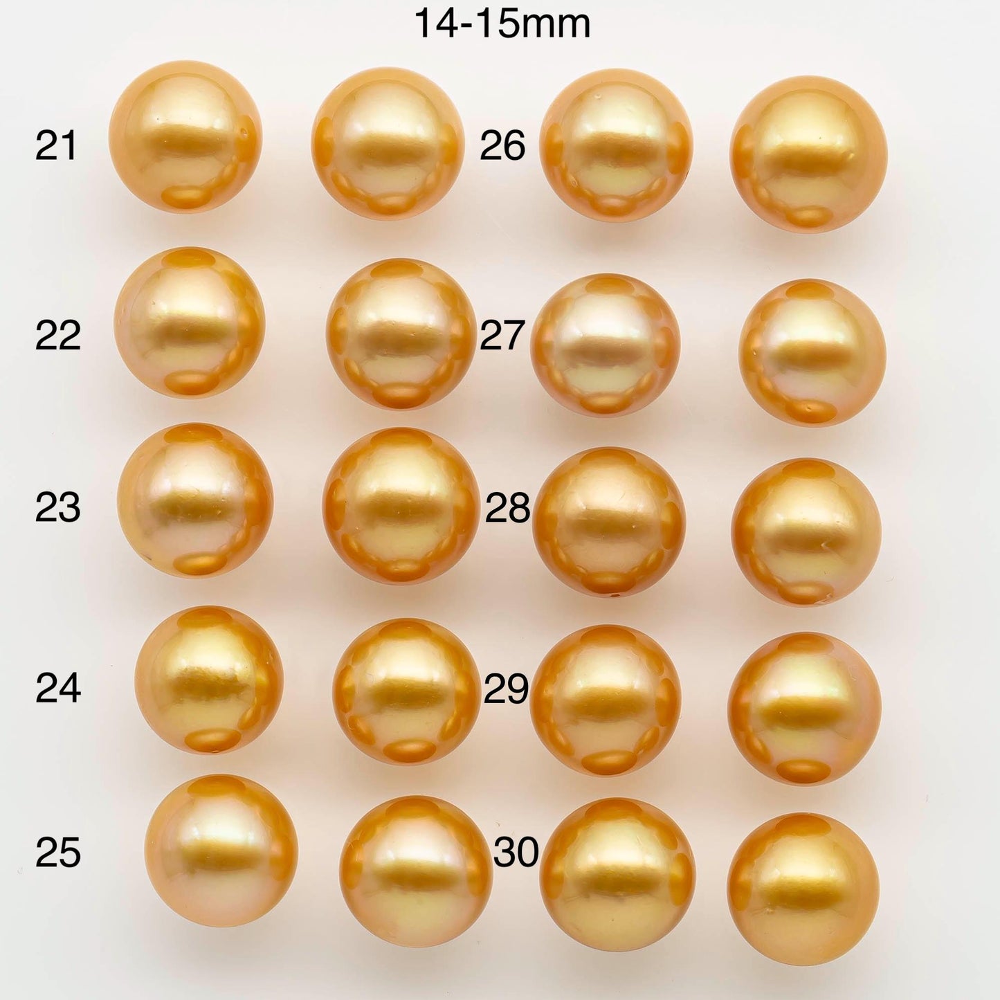 11-12mm, 13-14mm, 14-15mm Matching Pair South Sea Pearl, Round undrilled with High Luster and Minor Blemishes for Jewelry Making, SKU # 2577GS