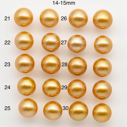 11-12mm, 13-14mm, 14-15mm Matching Pair South Sea Pearl, Round undrilled with High Luster and Minor Blemishes for Jewelry Making, SKU # 2577GS