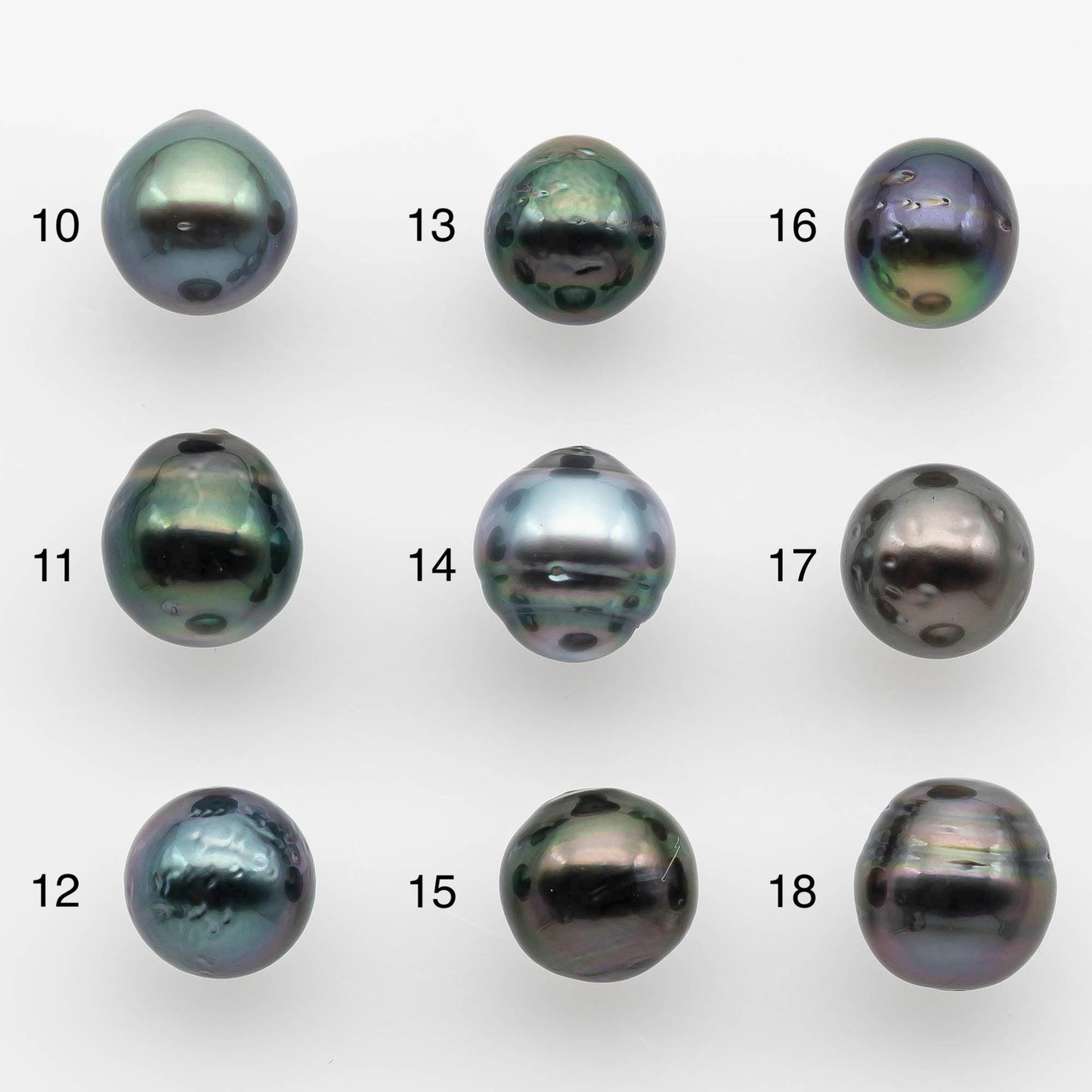 8-9mm Natural Color Tahitian Pearl Drop Shape Loose Single Piece Undrilled in High Luster and Minor Blemishes, SKU # 2578TH