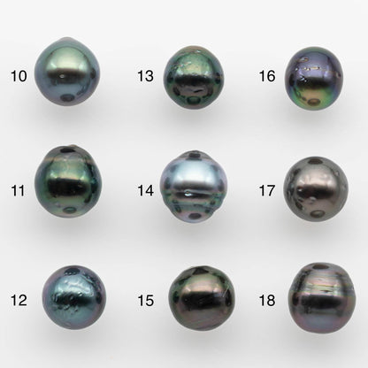 8-9mm Natural Color Tahitian Pearl Drop Shape Loose Single Piece Undrilled in High Luster and Minor Blemishes, SKU # 2578TH