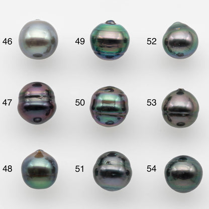 8-9mm Natural Color Tahitian Pearl Drop Shape Loose Single Piece Undrilled in High Luster and Minor Blemishes, SKU # 2578TH
