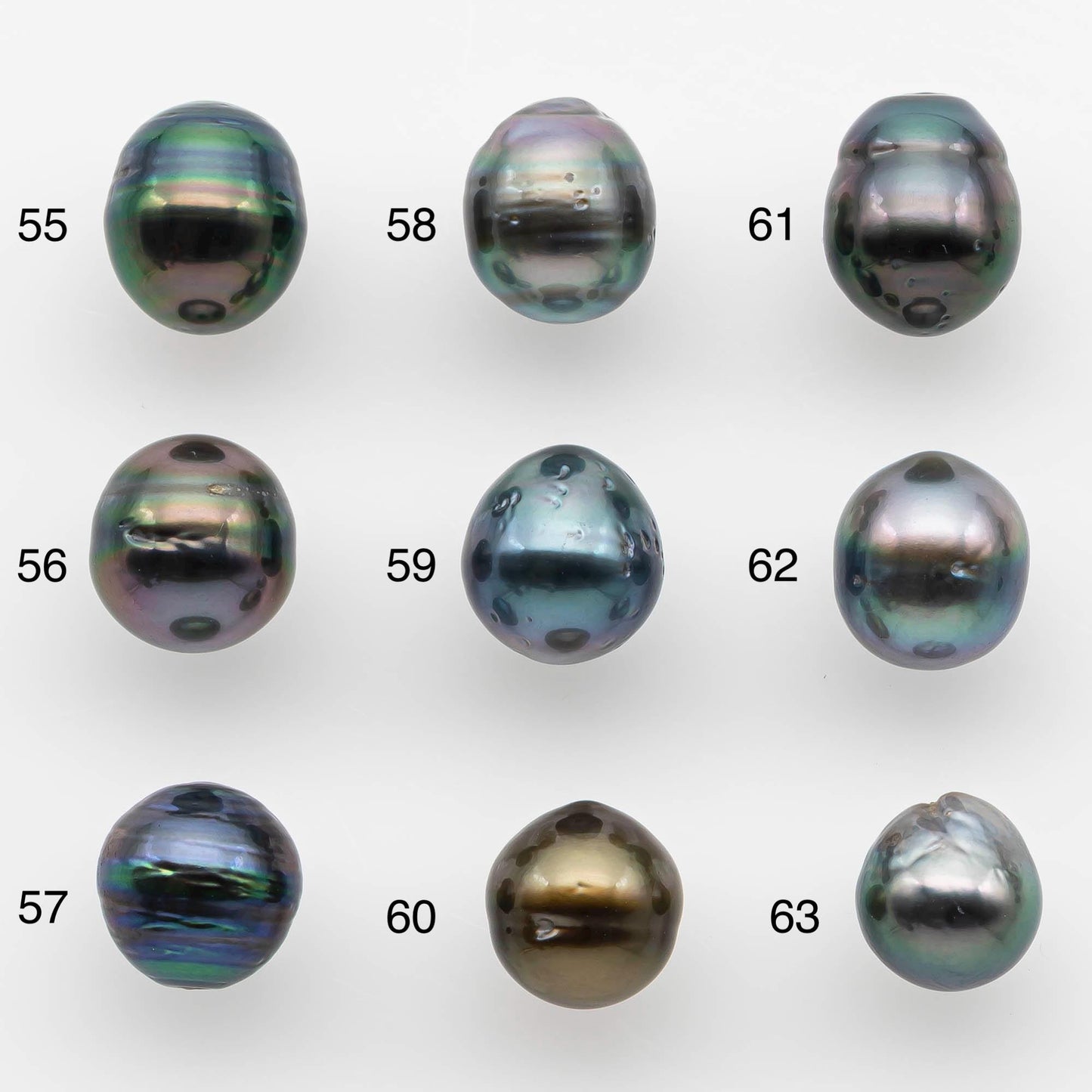 8-9mm Natural Color Tahitian Pearl Drop Shape Loose Single Piece Undrilled in High Luster and Minor Blemishes, SKU # 2578TH