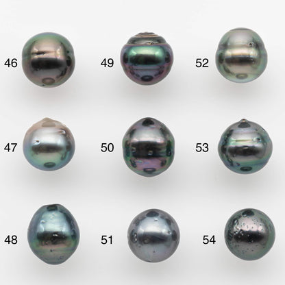 8-9mm Tahitian Pearl in Natural Color with High Luster and Minor Blemishes, One Piece Undrilled for Making Jewelry, SKU # 2579TH