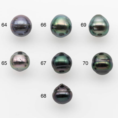 8-9mm Tahitian Pearl in Natural Color with High Luster and Minor Blemishes, One Piece Undrilled for Making Jewelry, SKU # 2579TH