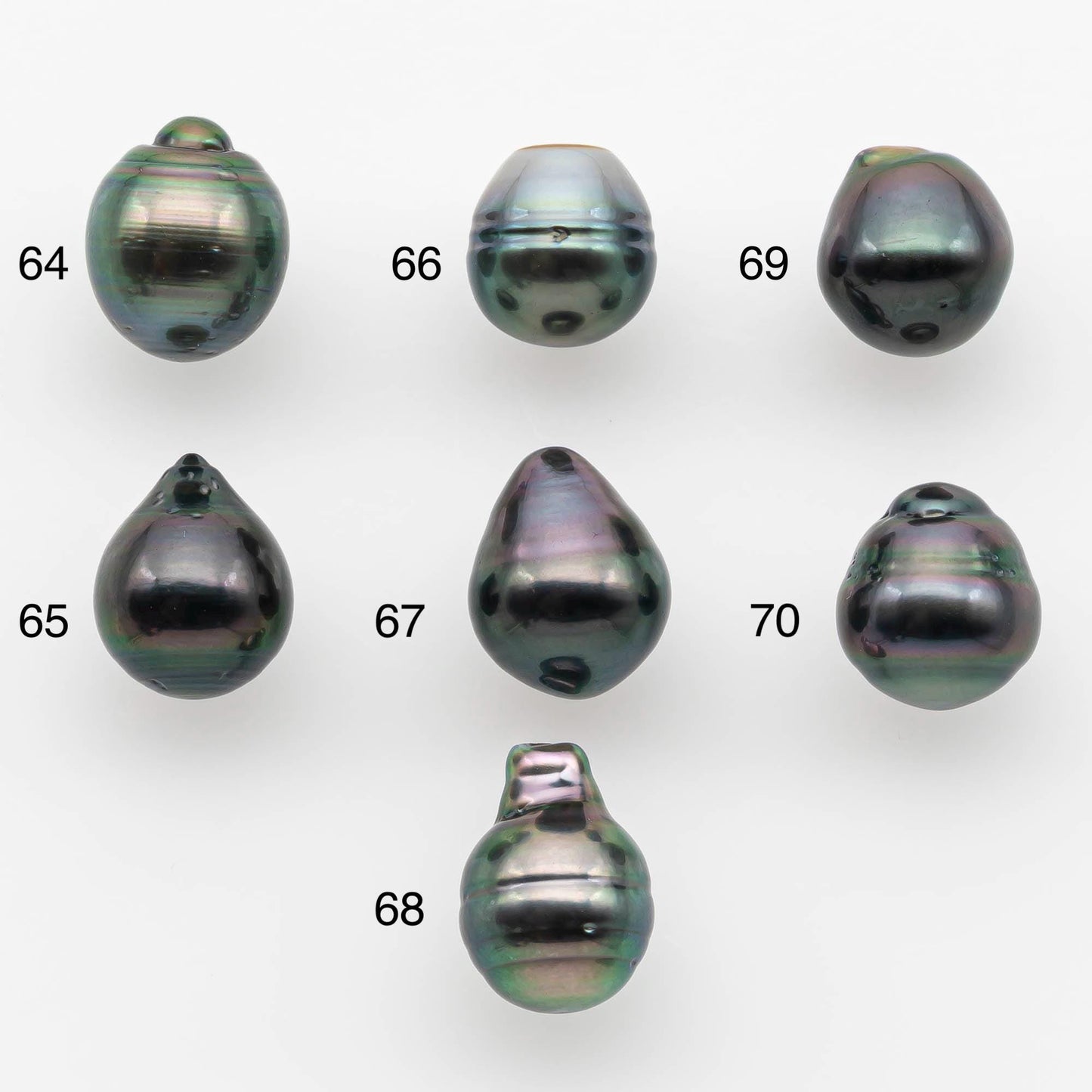 8-9mm Natural Color Tahitian Pearl Drop Shape Loose Single Piece Undrilled in High Luster and Minor Blemishes, SKU # 2580TH