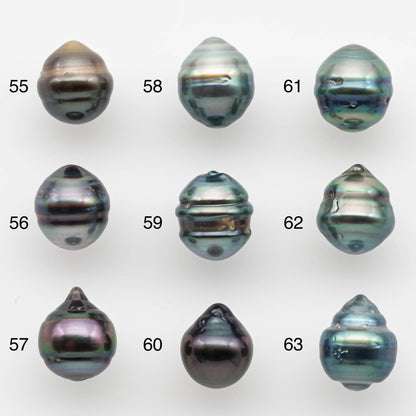 8-9mm Tahitian Pearl in Natural Color with High Luster and Minor Blemishes, One Piece Undrilled for Making Jewelry, SKU # 2581TH
