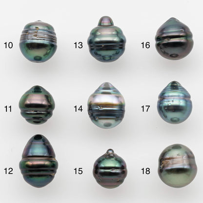 8-9mm Natural Color Tahitian Pearl Drop Shape Loose Single Piece Undrilled in High Luster and Minor Blemishes, SKU # 2583TH