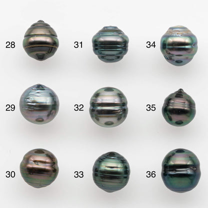 8-9mm Natural Color Tahitian Pearl Drop Shape Loose Single Piece Undrilled in High Luster and Minor Blemishes, SKU # 2583TH