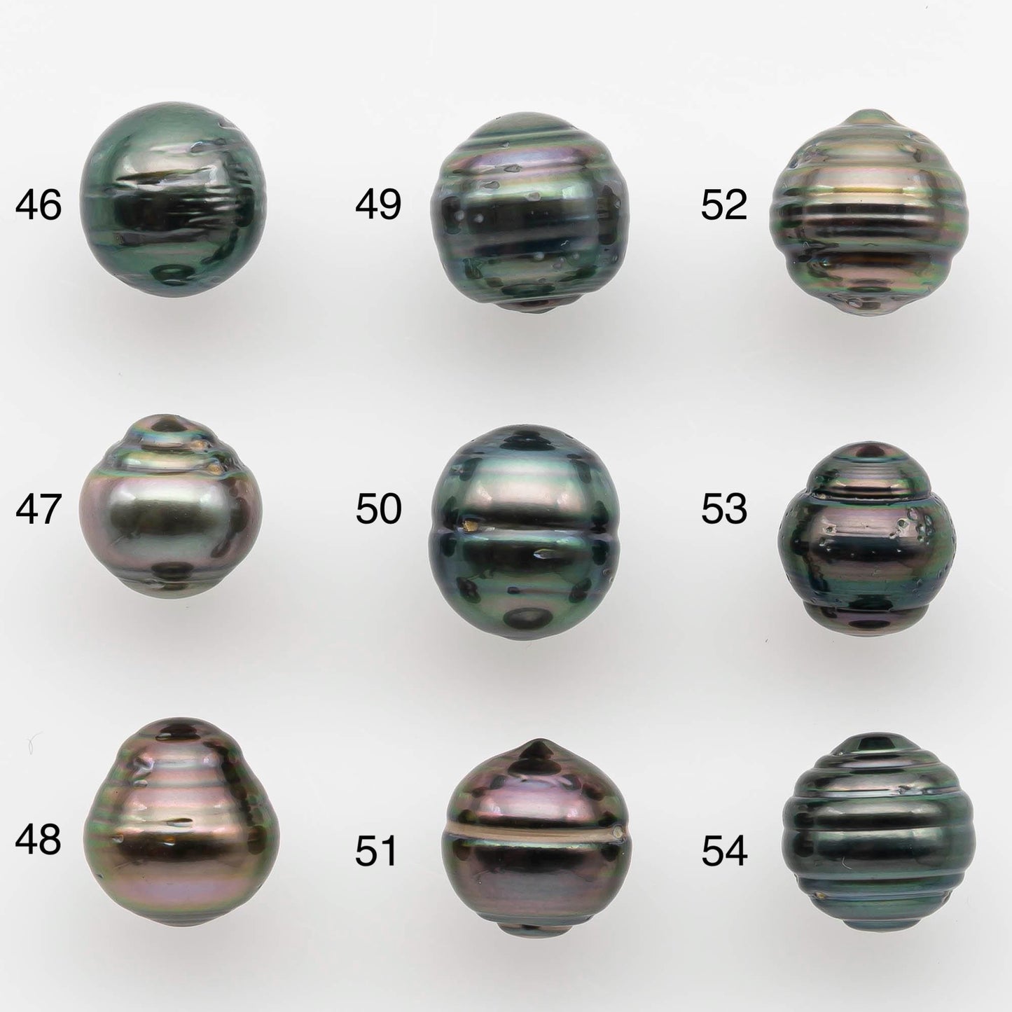 8-9mm Natural Color Tahitian Pearl Drop Shape Loose Single Piece Undrilled in High Luster and Minor Blemishes, SKU # 2583TH