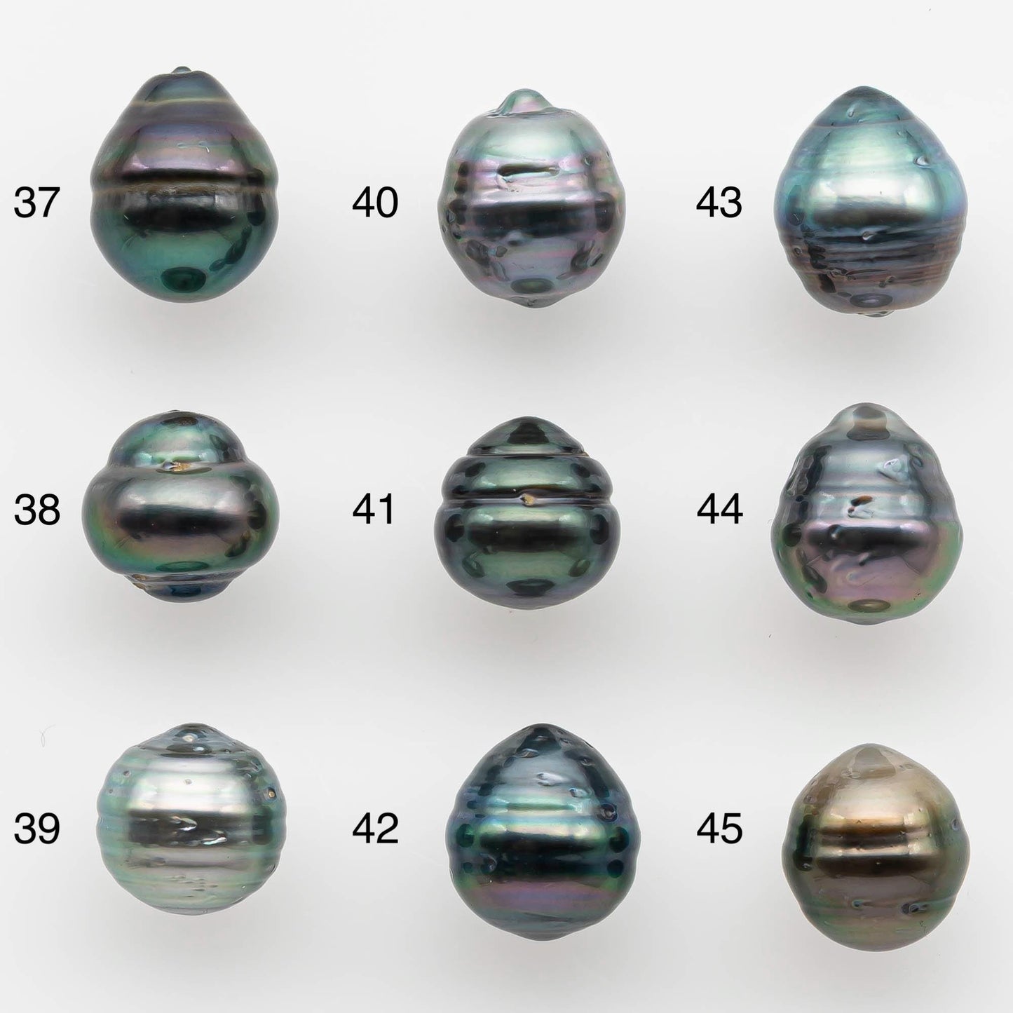 8-9mm Natural Color Tahitian Pearl Drop Shape Loose Single Piece Undrilled in High Luster and Minor Blemishes, SKU # 2583TH