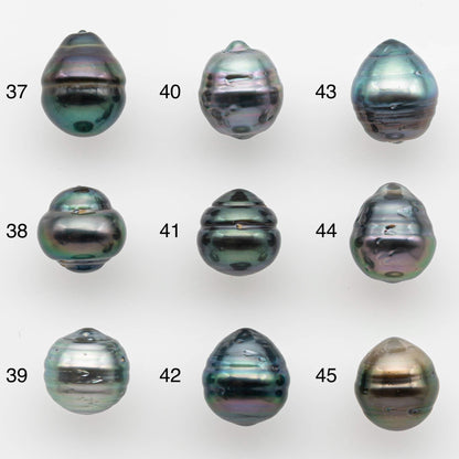 8-9mm Natural Color Tahitian Pearl Drop Shape Loose Single Piece Undrilled in High Luster and Minor Blemishes, SKU # 2583TH