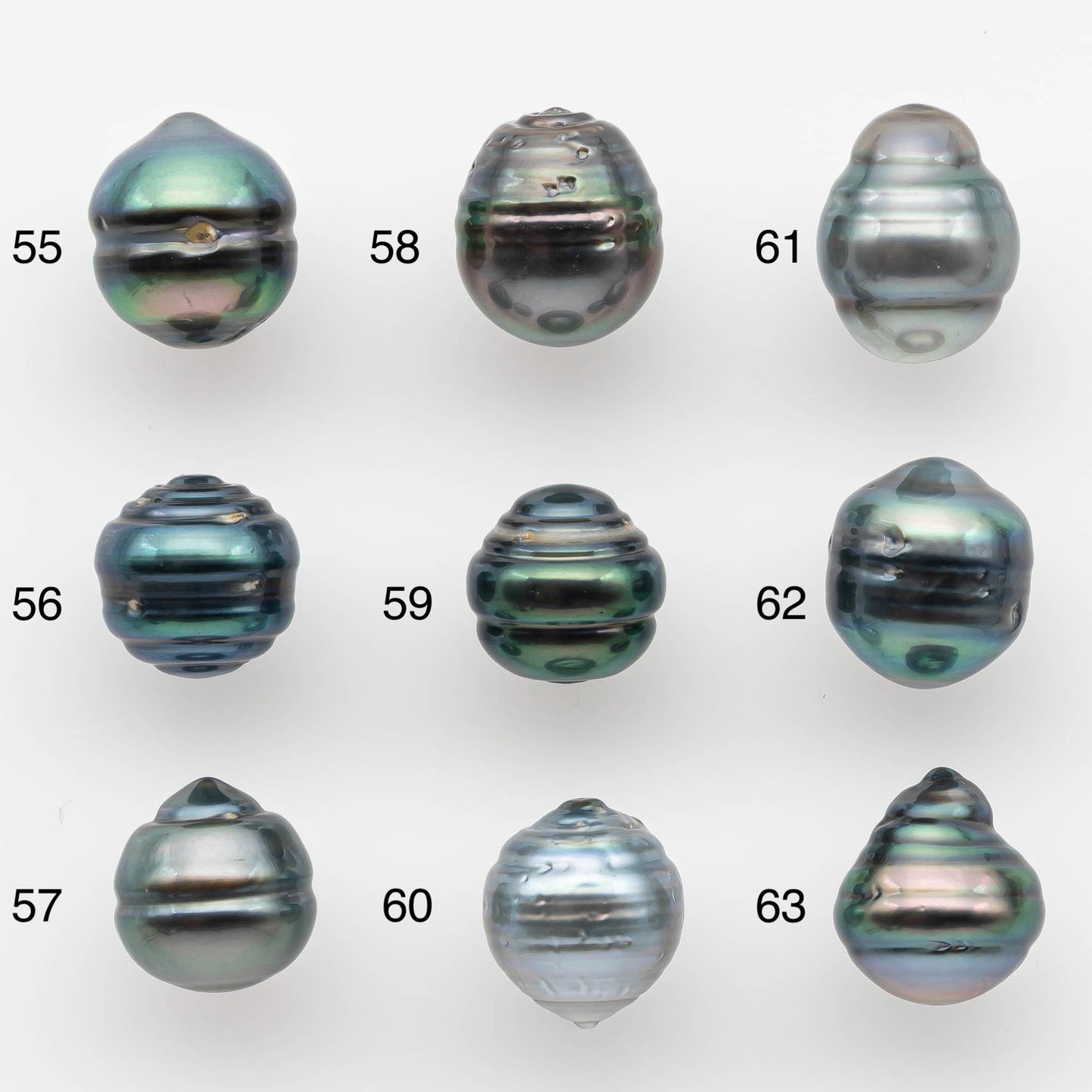 8-9mm Natural Color Tahitian Pearl Drop Shape Loose Single Piece Undrilled in High Luster and Minor Blemishes, SKU # 2583TH