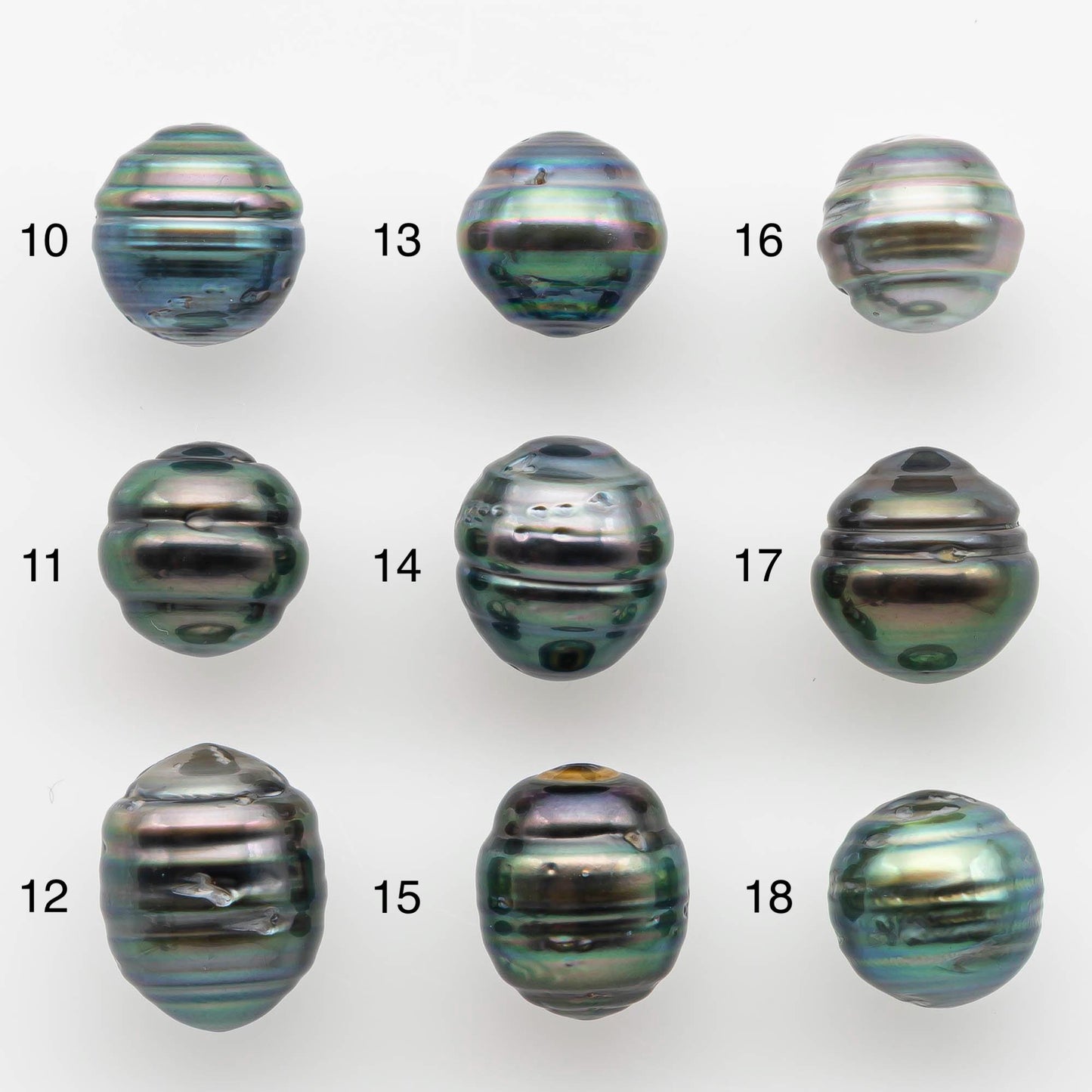 9-10mm Natural Color Tahitian Pearl Loose Single Piece Undrilled in High Luster and Minor Blemishes, SKU # 2584TH