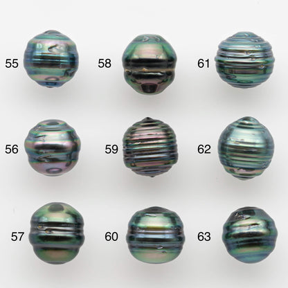 9-10mm Natural Color Tahitian Pearl Loose Single Piece Undrilled in High Luster and Minor Blemishes, SKU # 2584TH