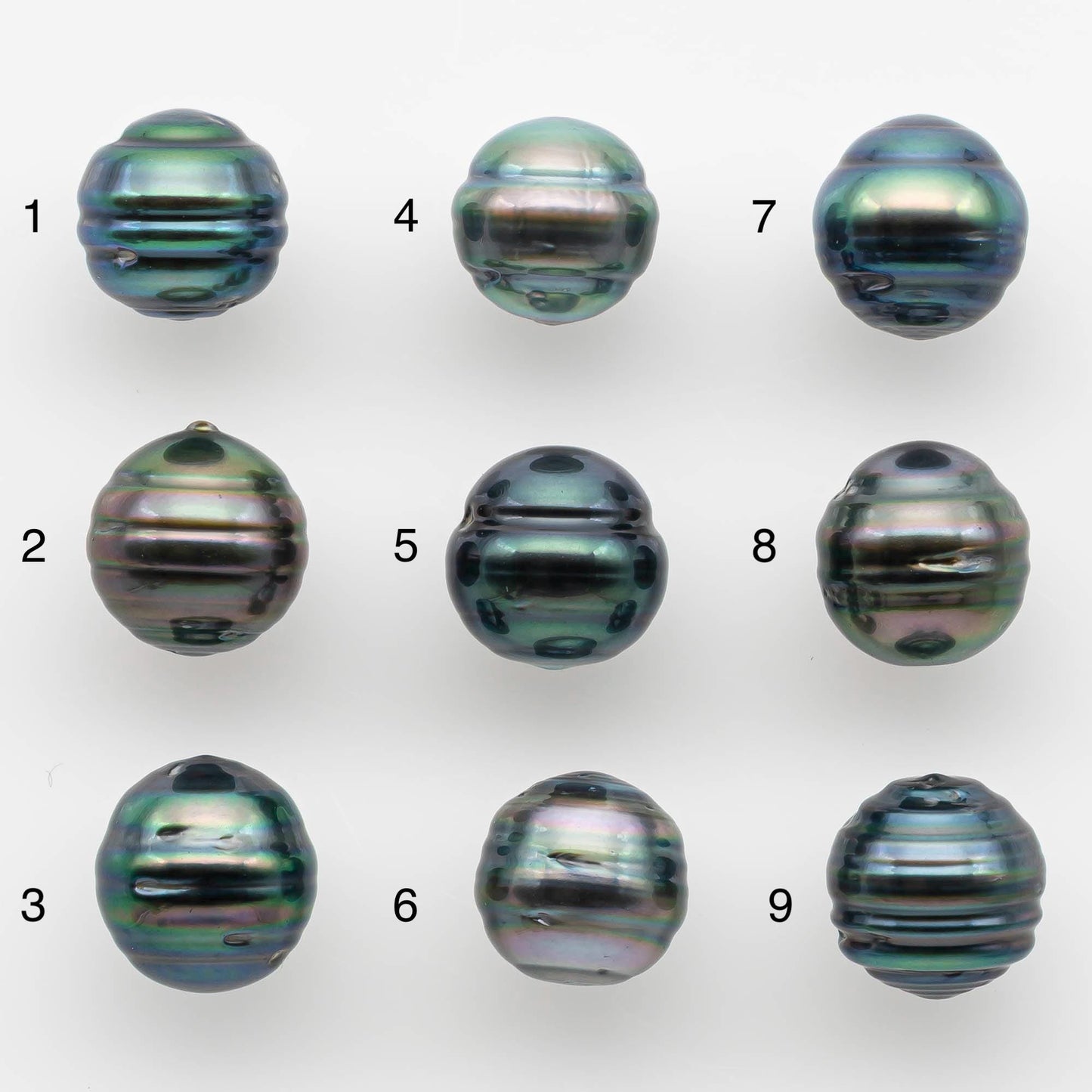 9-10mm Natural Color Tahitian Pearl Loose Single Piece Undrilled in High Luster and Minor Blemishes, SKU # 2584TH
