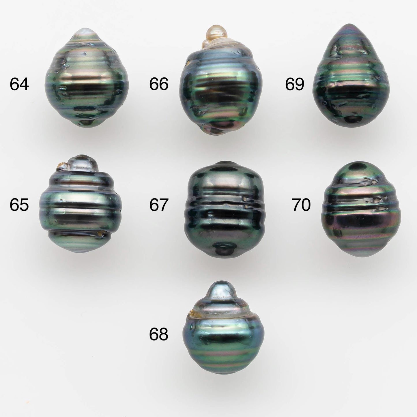 9-10mm Natural Color Tahitian Pearl Drop Shape Loose Single Piece Undrilled in High Luster and Minor Blemishes, SKU # 2585TH