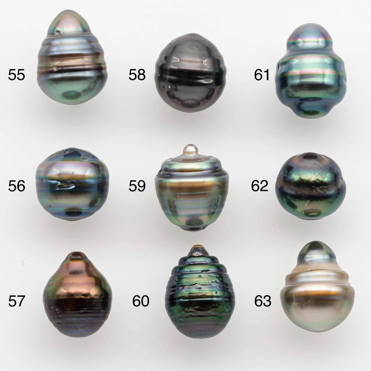 9-10mm Natural Color Tahitian Pearl Drop Shape Loose Single Piece Undrilled in High Luster and Minor Blemishes, SKU # 2585TH