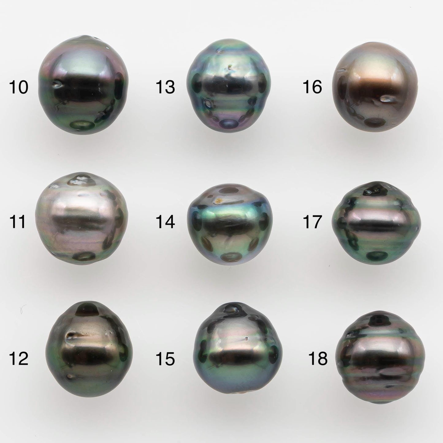 9-10mm Natural Color Tahitian Pearl Loose Single Piece Undrilled in High Luster and Minor Blemishes, SKU # 2586TH