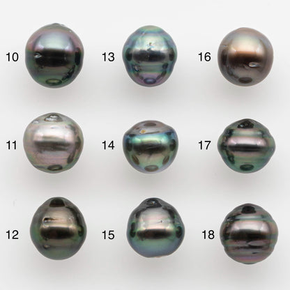 9-10mm Natural Color Tahitian Pearl Loose Single Piece Undrilled in High Luster and Minor Blemishes, SKU # 2586TH
