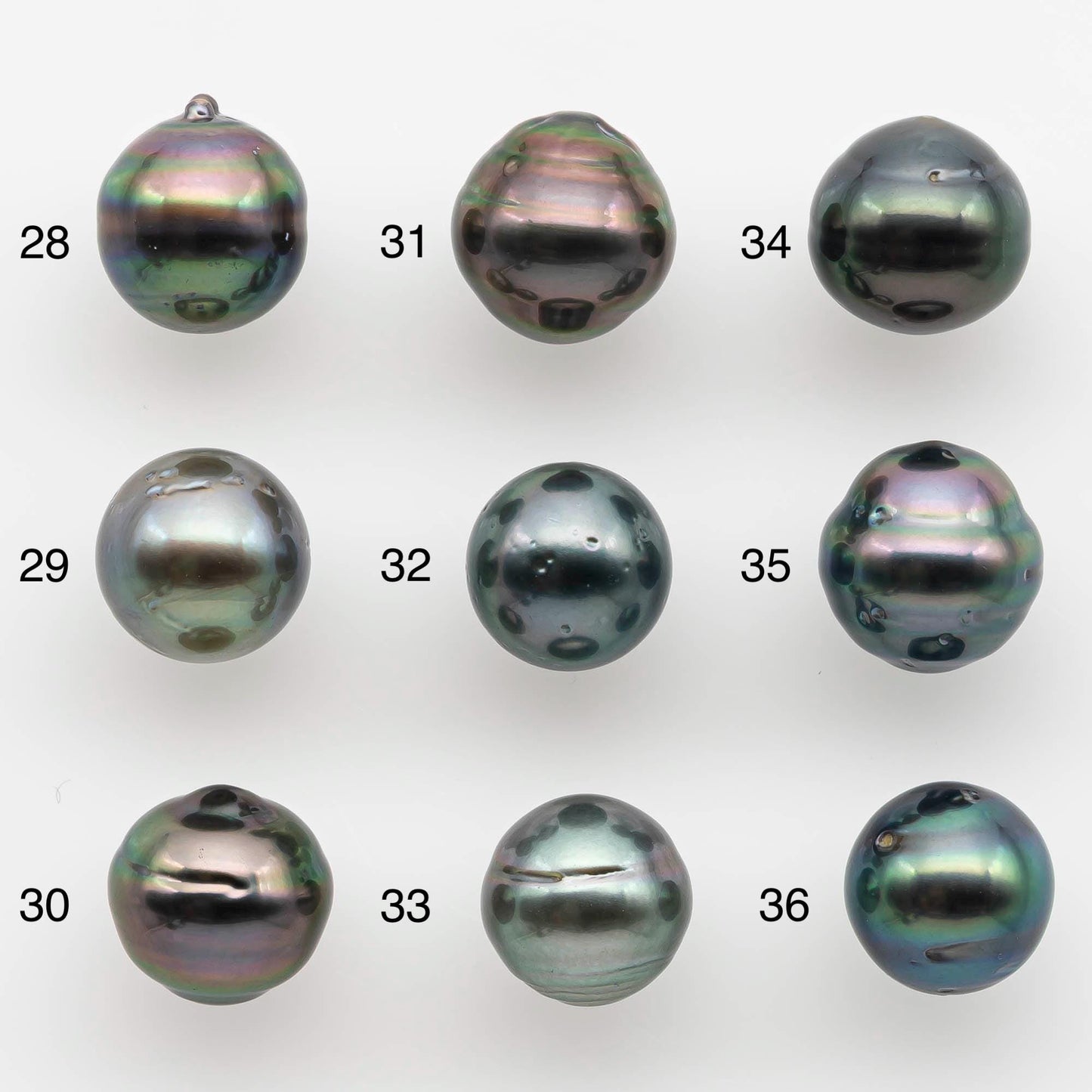 9-10mm Natural Color Tahitian Pearl Loose Single Piece Undrilled in High Luster and Minor Blemishes, SKU # 2586TH