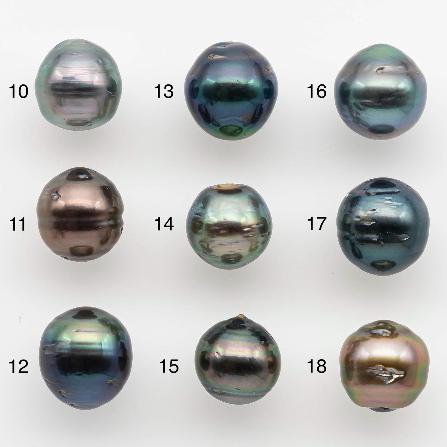 9-10mm Natural Color Tahitian Pearl Drop Shape Loose Single Piece Undrilled in High Luster and Minor Blemishes, SKU # 2587TH