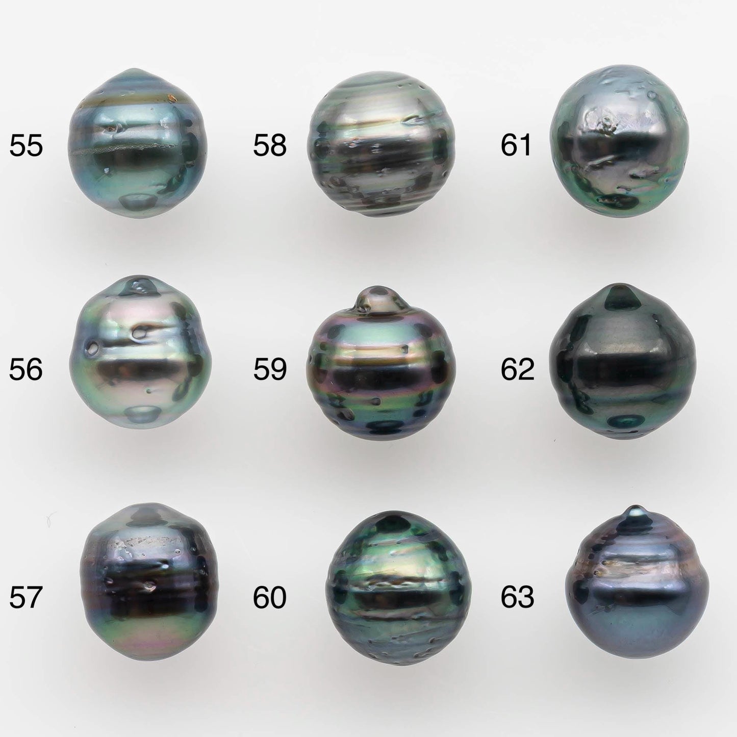 9-10mm Natural Color Tahitian Pearl Drop Shape Loose Single Piece Undrilled in High Luster and Minor Blemishes, SKU # 2587TH