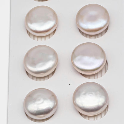 AAA Matching Pair Coin Pearls, 12-13mm, 13-14mm, 14-15mm White Color Freshwater Pearls, Undrilled, SKU#  2590FW