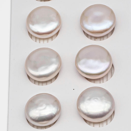 AAA Matching Pair Coin Pearls, 12-13mm, 13-14mm, 14-15mm White Color Freshwater Pearls, Undrilled, SKU#  2590FW