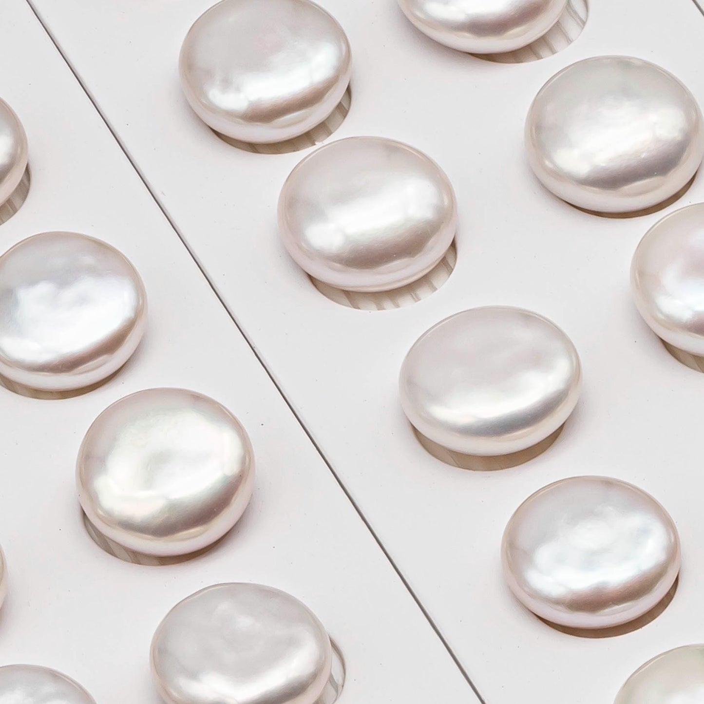 AAA Matching Pair Coin Pearls, 12-13mm, 13-14mm, 14-15mm White Color Freshwater Pearls, Undrilled, SKU#  2590FW