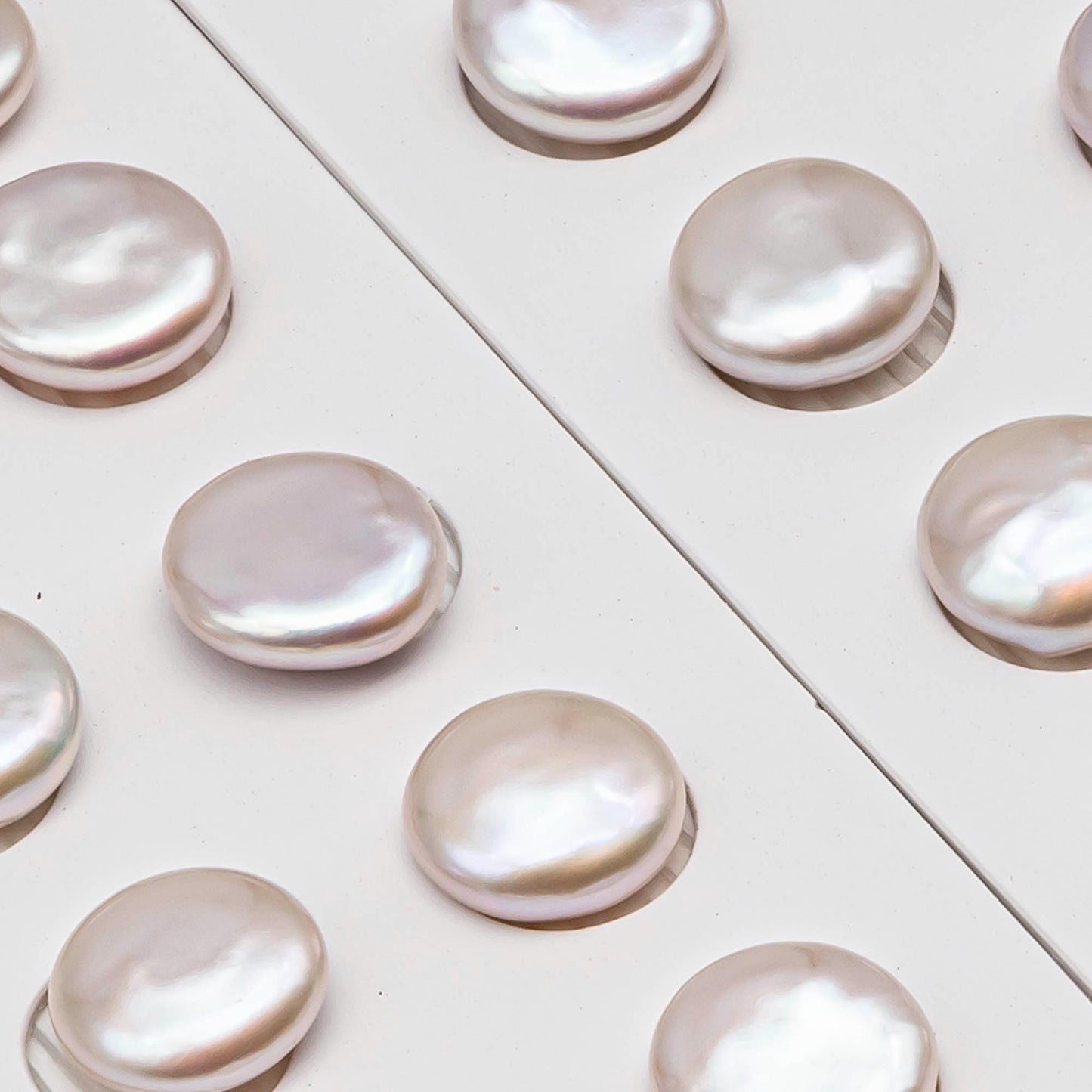 AAA Matching Pair Coin Pearls, 12-13mm, 13-14mm, 14-15mm White Color Freshwater Pearls, Undrilled, SKU#  2590FW