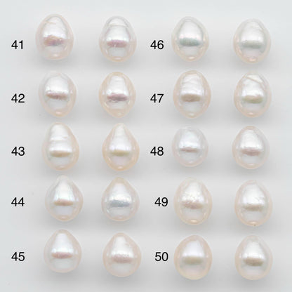 10-11mm Matching Pair Edison Pearl Undrilled with Natural Color and High Luster for Making Earring, SKU # 2592EP
