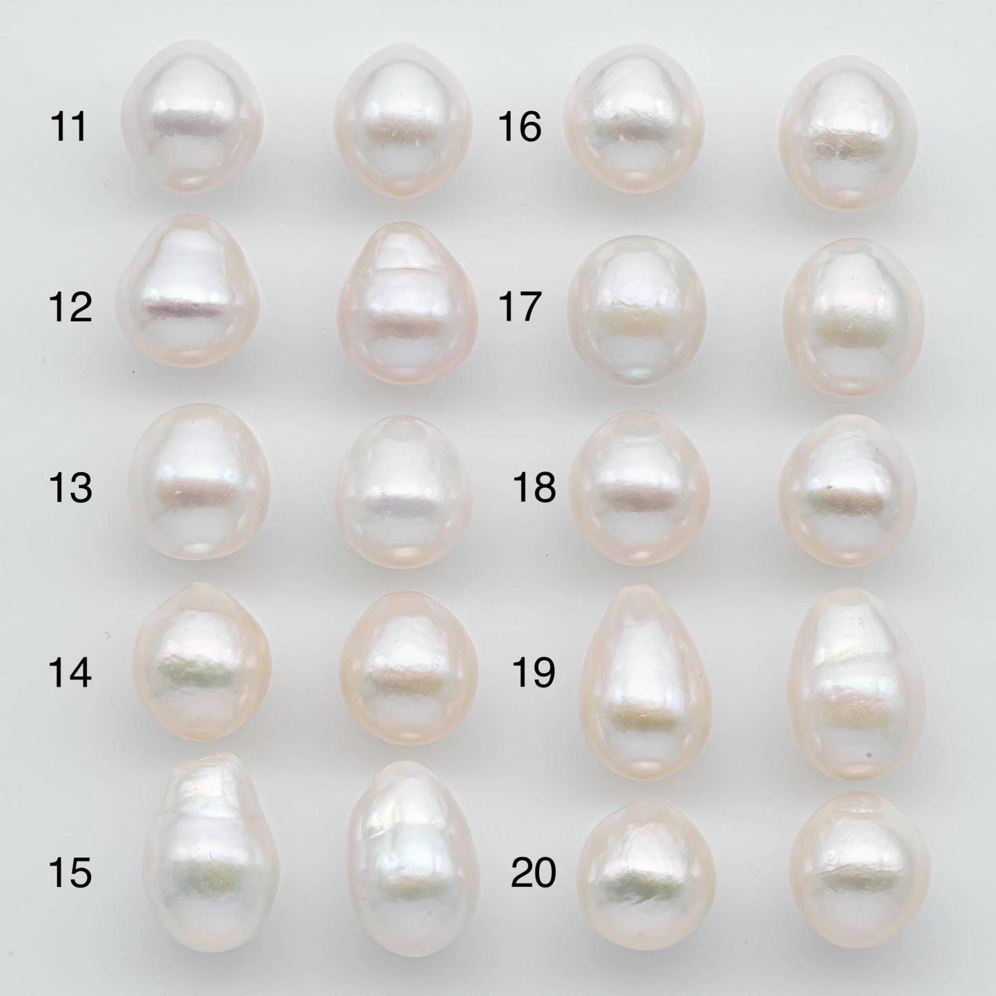 11.25-11.5mm Matching Pair  Edison Pearl Undrilled with Natural Color and High Luster for Making Earring, SKU # 2593EP