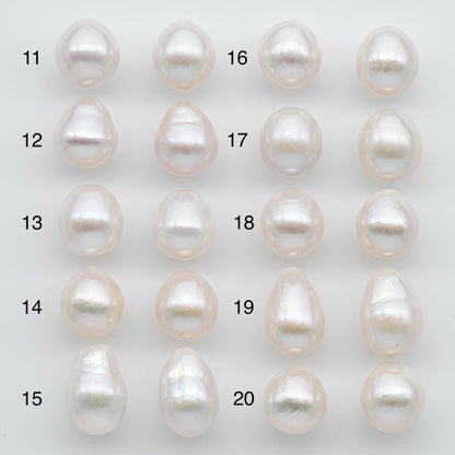 11.25-11.5mm Matching Pair  Edison Pearl Undrilled with Natural Color and High Luster for Making Earring, SKU # 2593EP