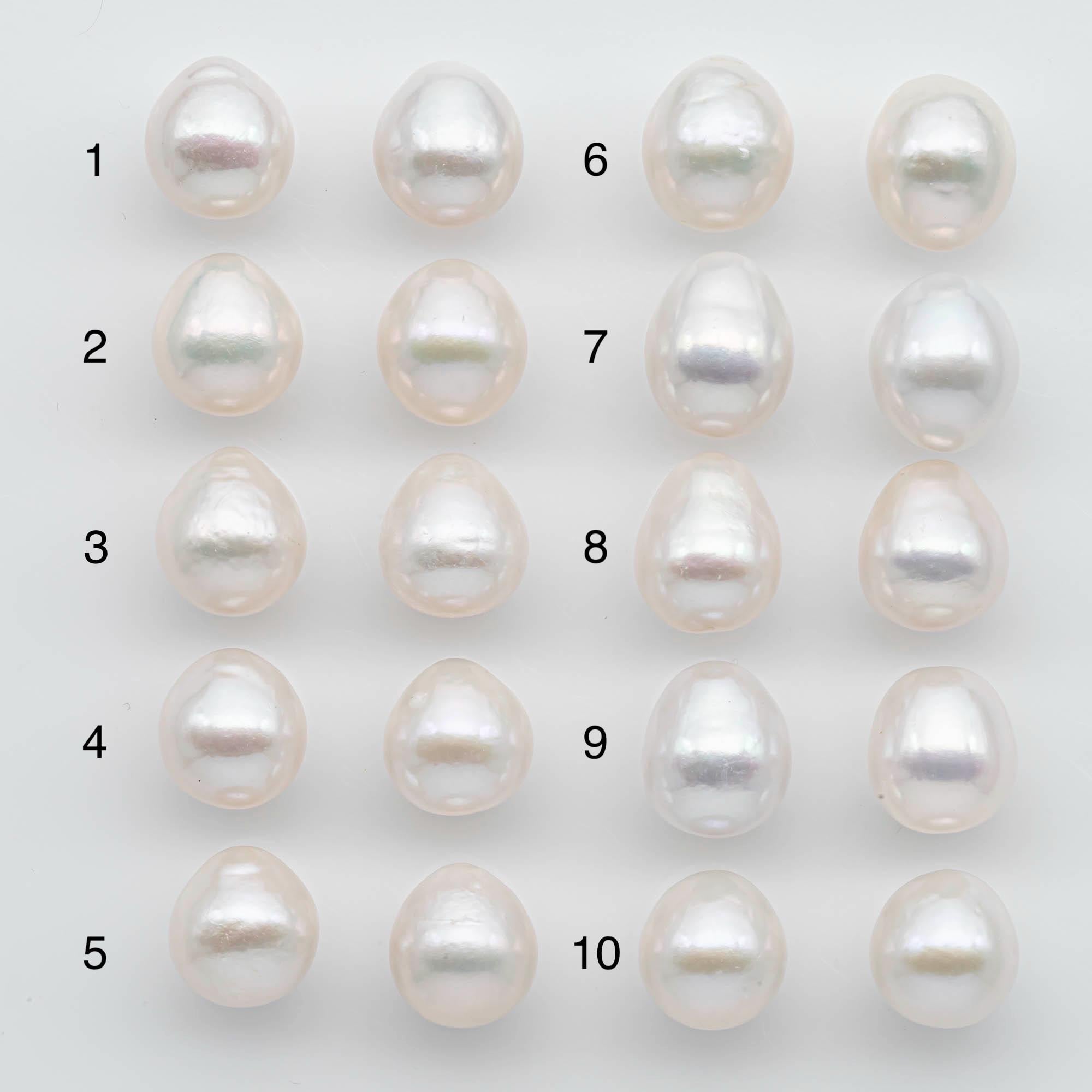 11.25-11.5mm Matching Pair Edison Pearl Undrilled with Natural Color a ...