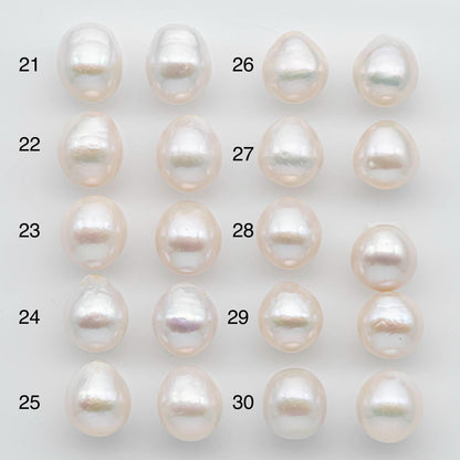 11.75-12mm Matching Pair Edison Pearl Undrilled with Natural Color and High Luster for Making Earring, SKU # 2594EP
