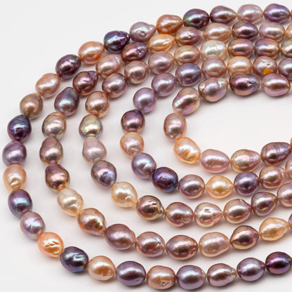 10-12mm Edison Pearl Strand with Amazing High Luster and All Natural Colors, SKU #2498ED