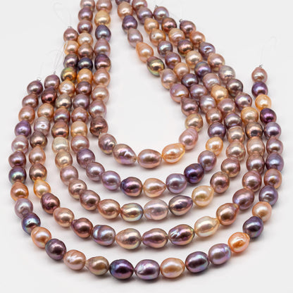 10-12mm Edison Pearl Strand with Amazing High Luster and All Natural Colors, SKU #2498ED