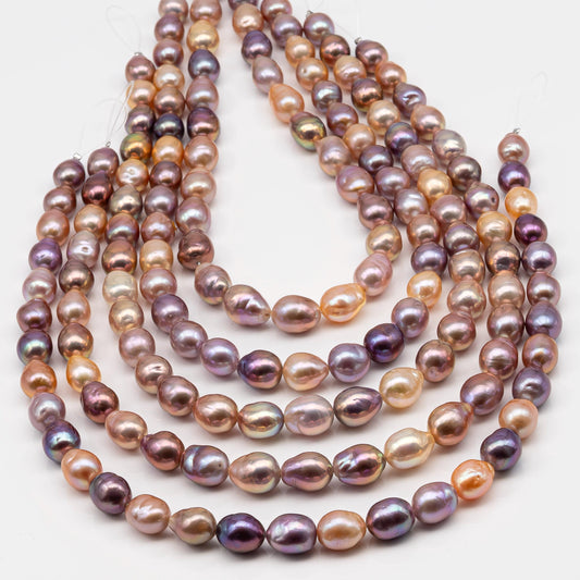 10-12mm Edison Pearl Strand with Amazing High Luster and All Natural Colors, SKU #2498ED