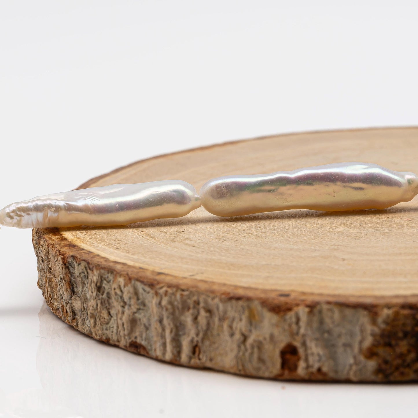 Biwa White Stick Freshwater Pearl with High Luster, Full Strand, SKU#2492FW