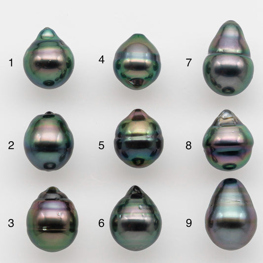 9-10mm Tahitian Pearl with High Luster and Natural Color, One Piece Undrilled for Making Jewelry, SKU # 2509TH