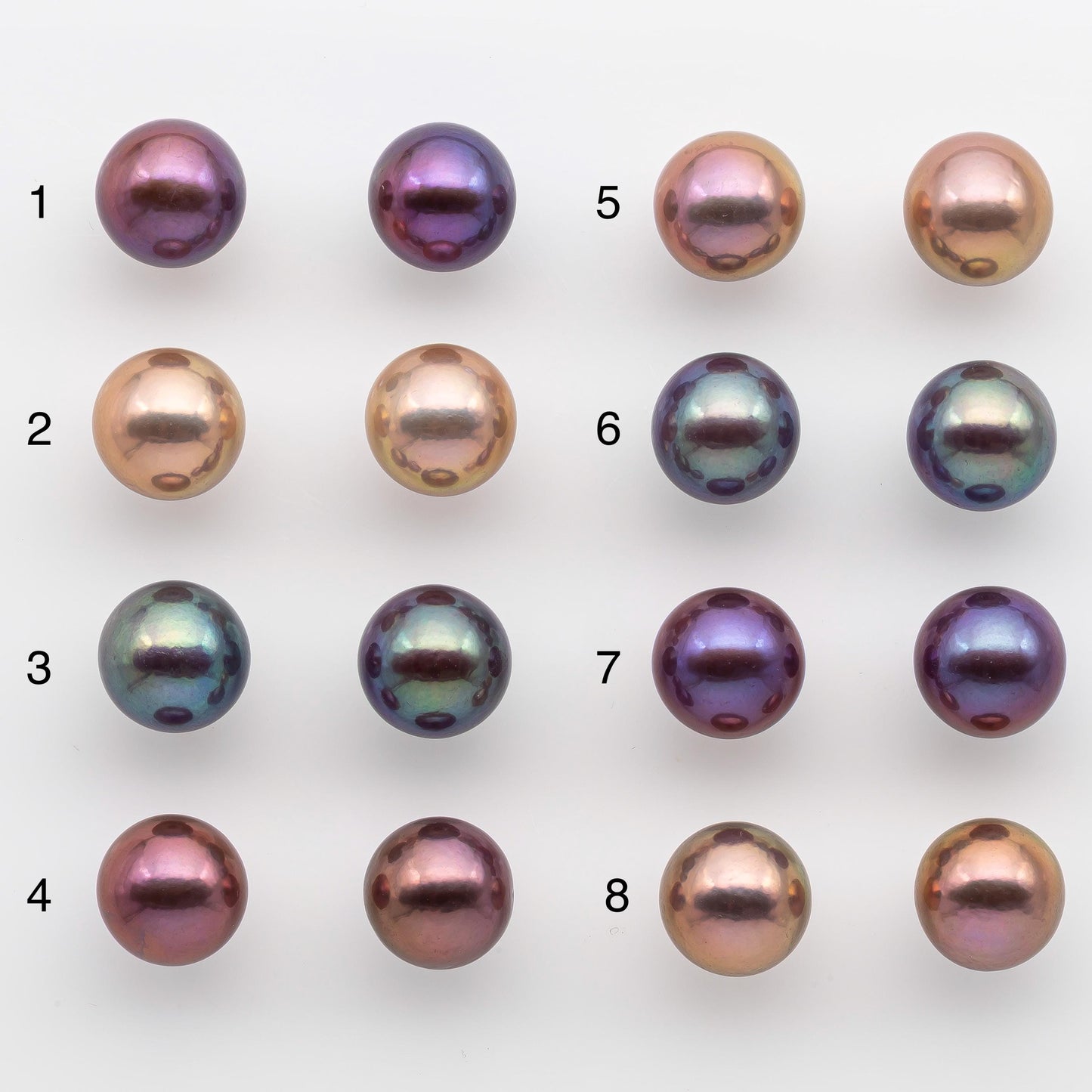 12-13mm  Matching Pair Edison Pearl Round with Natural Colors and High Lusters, Undrilled for Making Earring, SKU # 2518EP