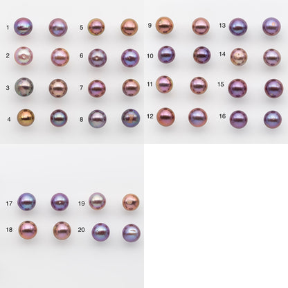 11-12mm Matching Pair Edison Pearl with Natural Colors and High Lusters, Undrilled for Making Earring, SKU # 2520EP