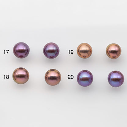 11-12mm Matching Pair Edison Pearl with Natural Colors and High Lusters, Undrilled for Making Earring, SKU # 2520EP