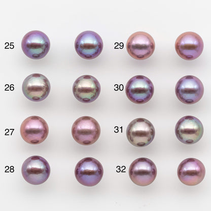 10-11mm Matching Pair Edison Pearl with Natural Colors and High Lusters, Undrilled for Making Earring, SKU # 2523EP