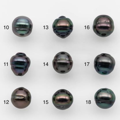 9-10mm Tahitian Pearl with High Luster and Natural Color, One Piece Undrilled for Making Jewelry, SKU # 2529TH